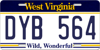 WV license plate DYB564