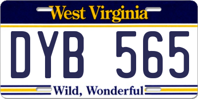WV license plate DYB565