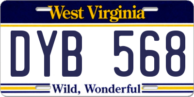 WV license plate DYB568