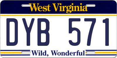 WV license plate DYB571