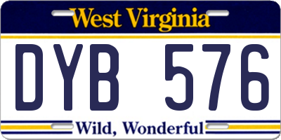 WV license plate DYB576