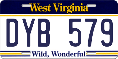 WV license plate DYB579