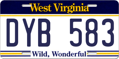 WV license plate DYB583
