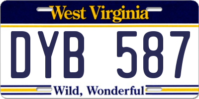 WV license plate DYB587