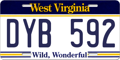 WV license plate DYB592