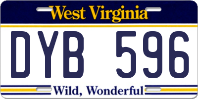 WV license plate DYB596