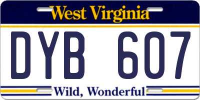 WV license plate DYB607