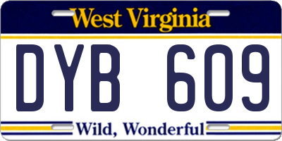WV license plate DYB609