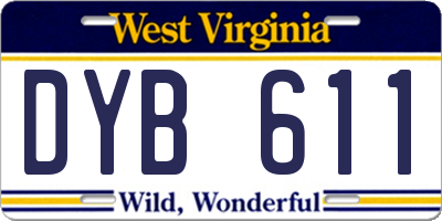 WV license plate DYB611