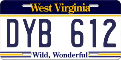 WV license plate DYB612