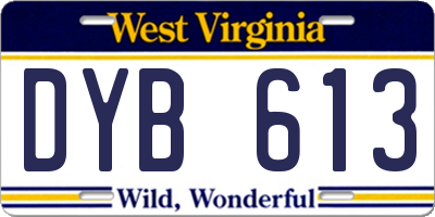 WV license plate DYB613