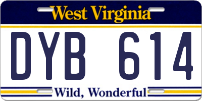 WV license plate DYB614