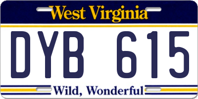 WV license plate DYB615
