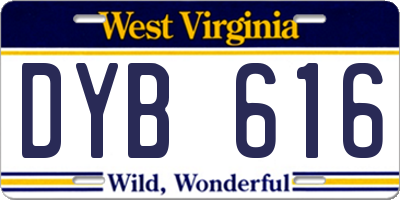 WV license plate DYB616