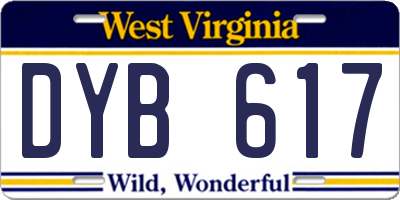 WV license plate DYB617