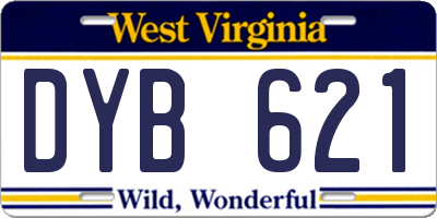 WV license plate DYB621