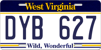 WV license plate DYB627