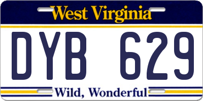 WV license plate DYB629