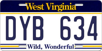 WV license plate DYB634