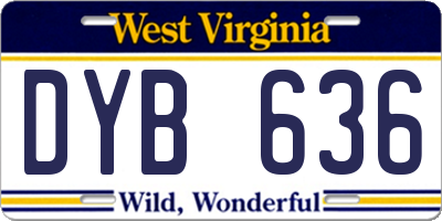 WV license plate DYB636