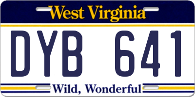 WV license plate DYB641