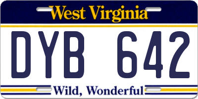 WV license plate DYB642