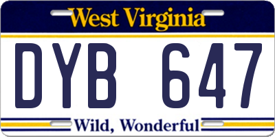 WV license plate DYB647