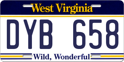 WV license plate DYB658