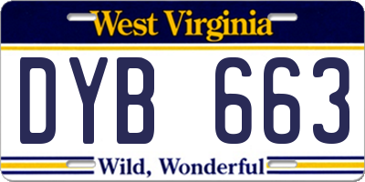 WV license plate DYB663