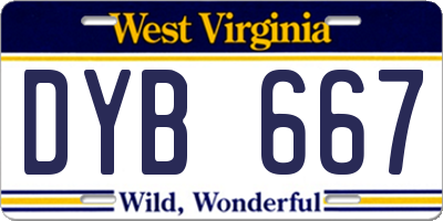 WV license plate DYB667