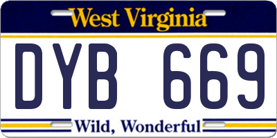 WV license plate DYB669