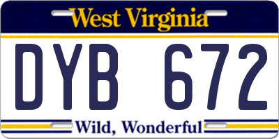 WV license plate DYB672