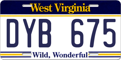 WV license plate DYB675