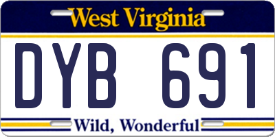 WV license plate DYB691