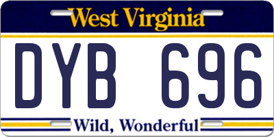 WV license plate DYB696