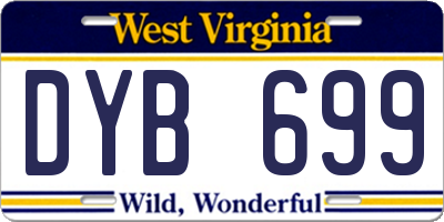 WV license plate DYB699