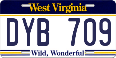WV license plate DYB709