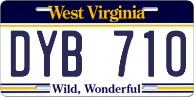 WV license plate DYB710