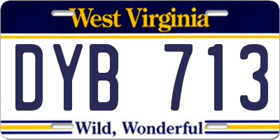 WV license plate DYB713