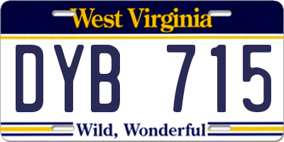 WV license plate DYB715
