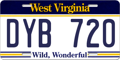 WV license plate DYB720