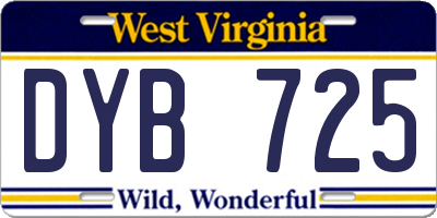 WV license plate DYB725