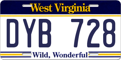 WV license plate DYB728