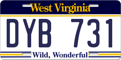 WV license plate DYB731