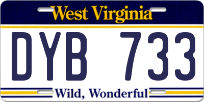 WV license plate DYB733