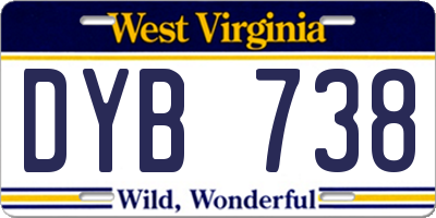 WV license plate DYB738