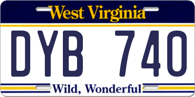 WV license plate DYB740