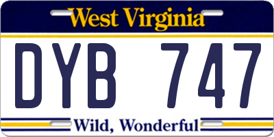 WV license plate DYB747
