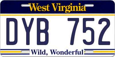 WV license plate DYB752