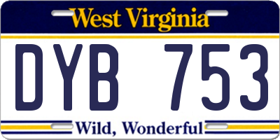 WV license plate DYB753